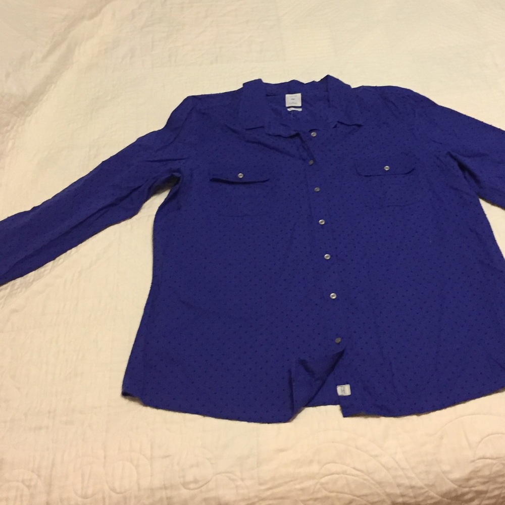 Dotted Swiss royal blue xxl gap shirt NWOT